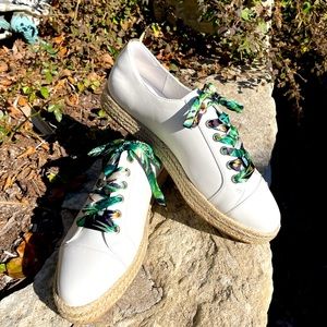 Espadrille Sneakers with Tropical Laces, size 10